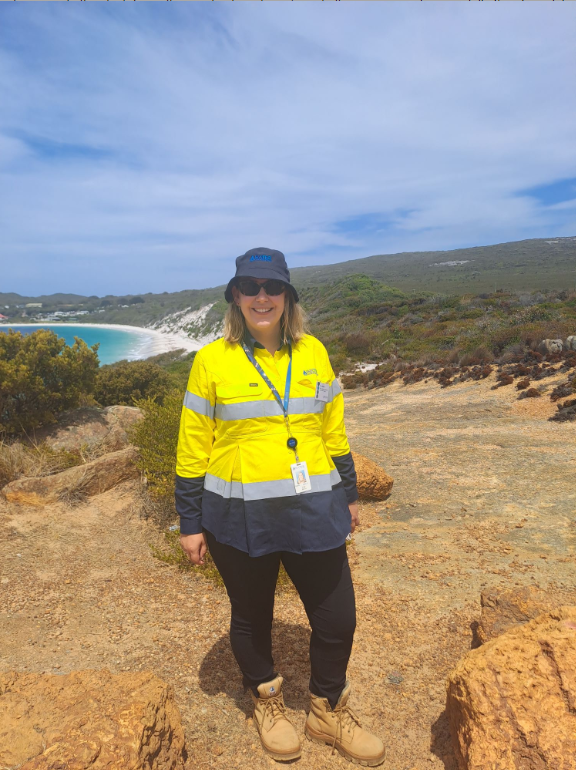 Kym on a site visit with Aboriginal Corporation Wagyl Kaip looking at new source locations.