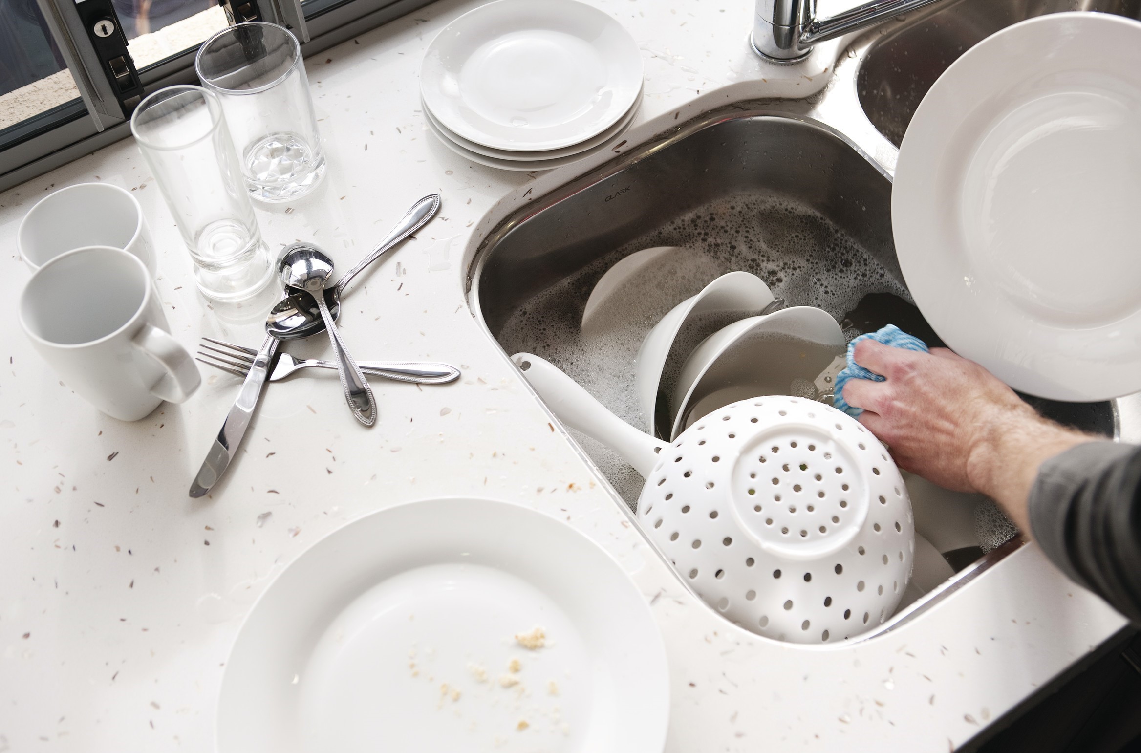 Washing dishes