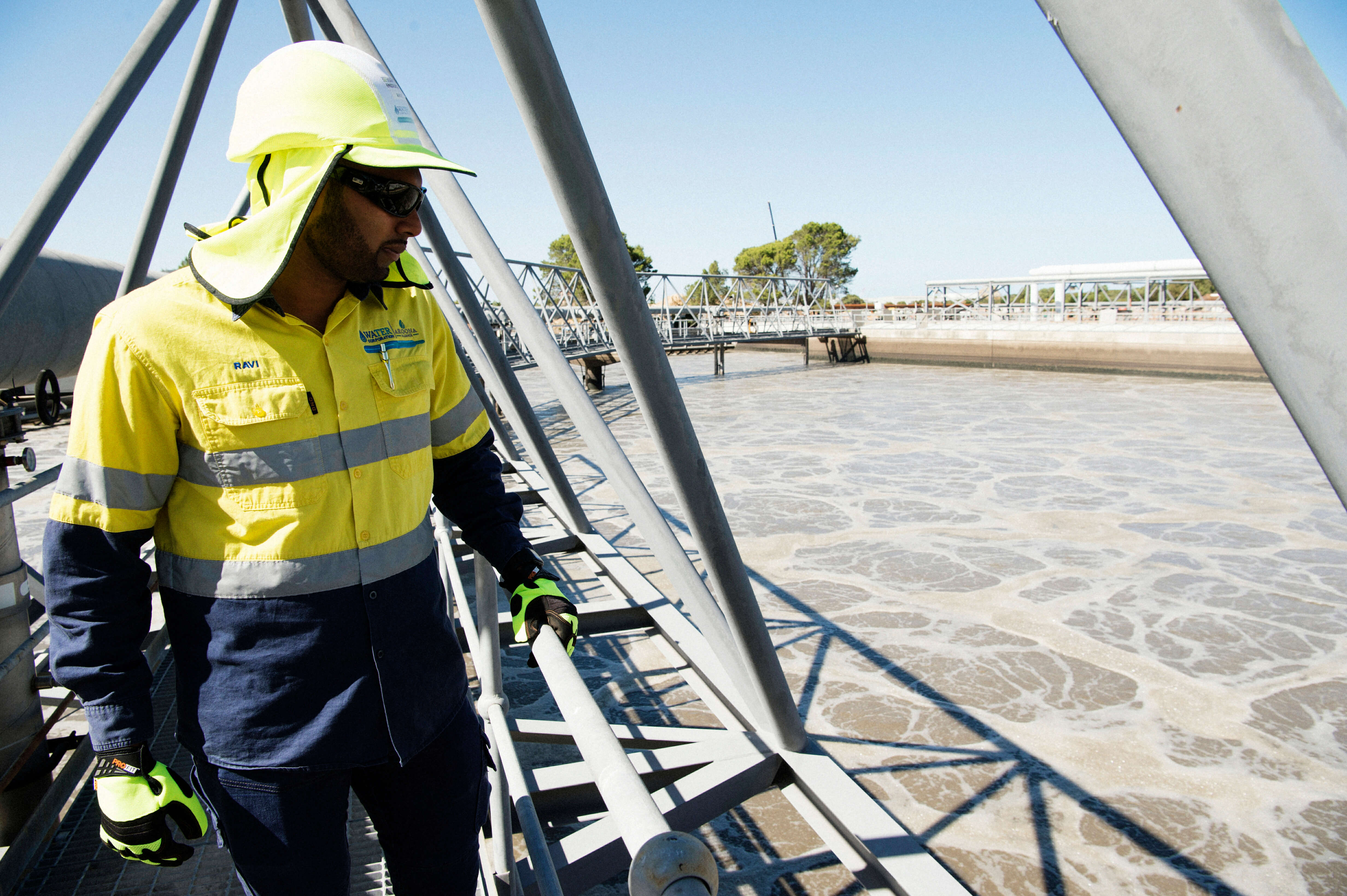 Worker in PPE at Woodman Point Resource Recovery Facility